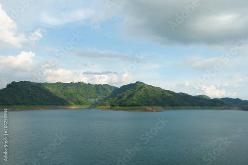 Beautiful mountains and rivers at Khun Dan Dam Prakarnchon Dam