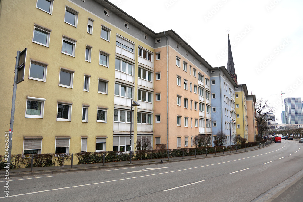Colorful apartment homes in Frankfurt, Germany