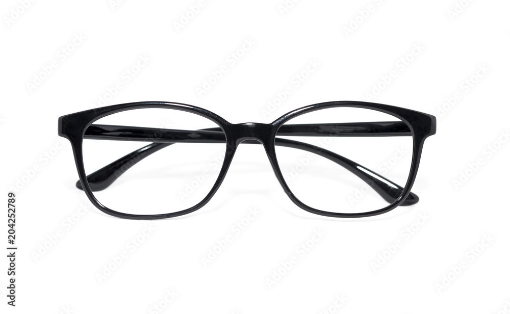 Black EyeGlasses isolated on white background. Black EyeGlasses isolated on white background.