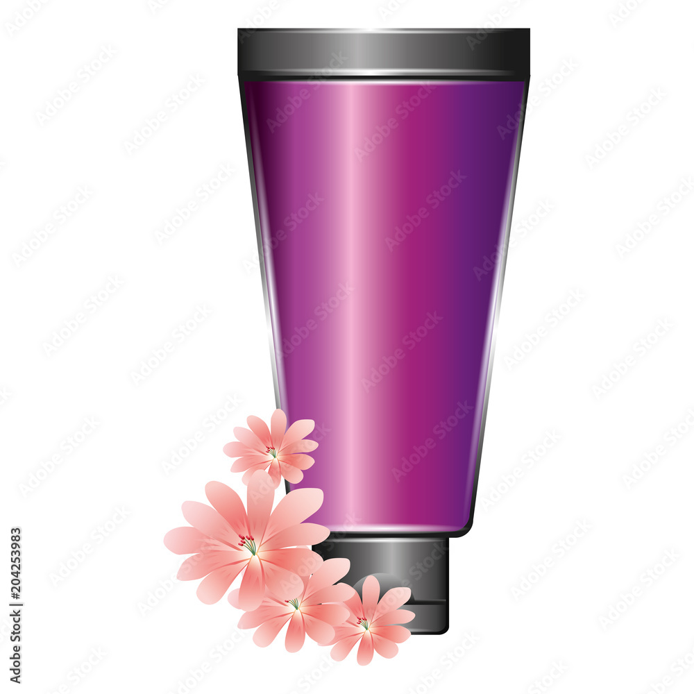 cream or lotion cosmetic tube for skin care product flowers essence vector illustration cream or lotion cosmetic tube for skin care product flowers essence vector illustration