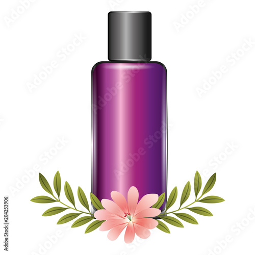 packaging cream container product cosmetic flowers essence vector illustration