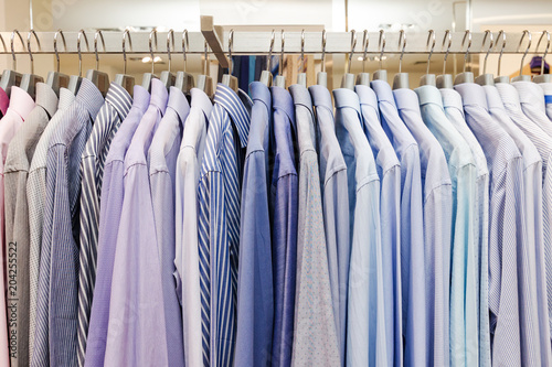 Wallpaper Mural A Lot Of Shirts On A Hanger. Business Clothes For Men. Torontodigital.ca