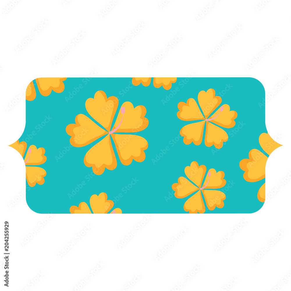 Naklejka premium banner with tropical flowers pattern over white background, colorful design. vector illustration