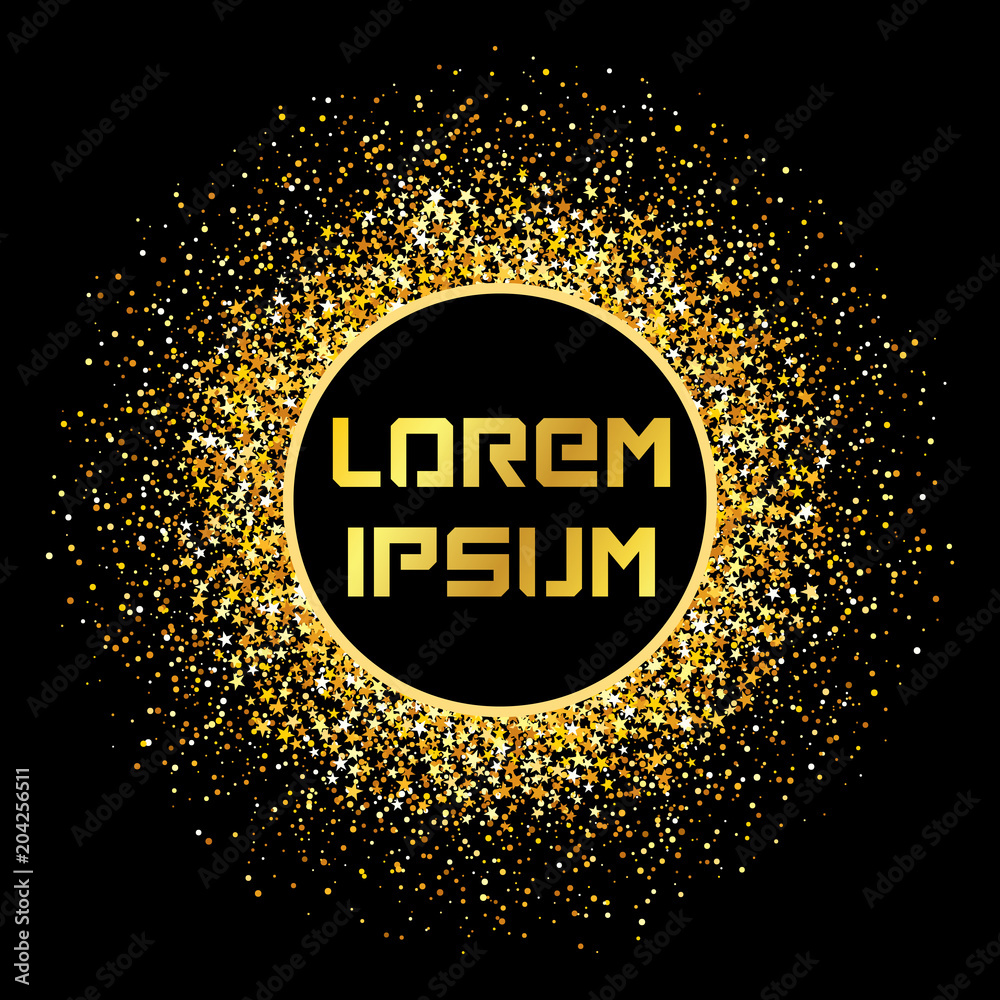 Naklejka premium Abstract futuristic background with golden stars