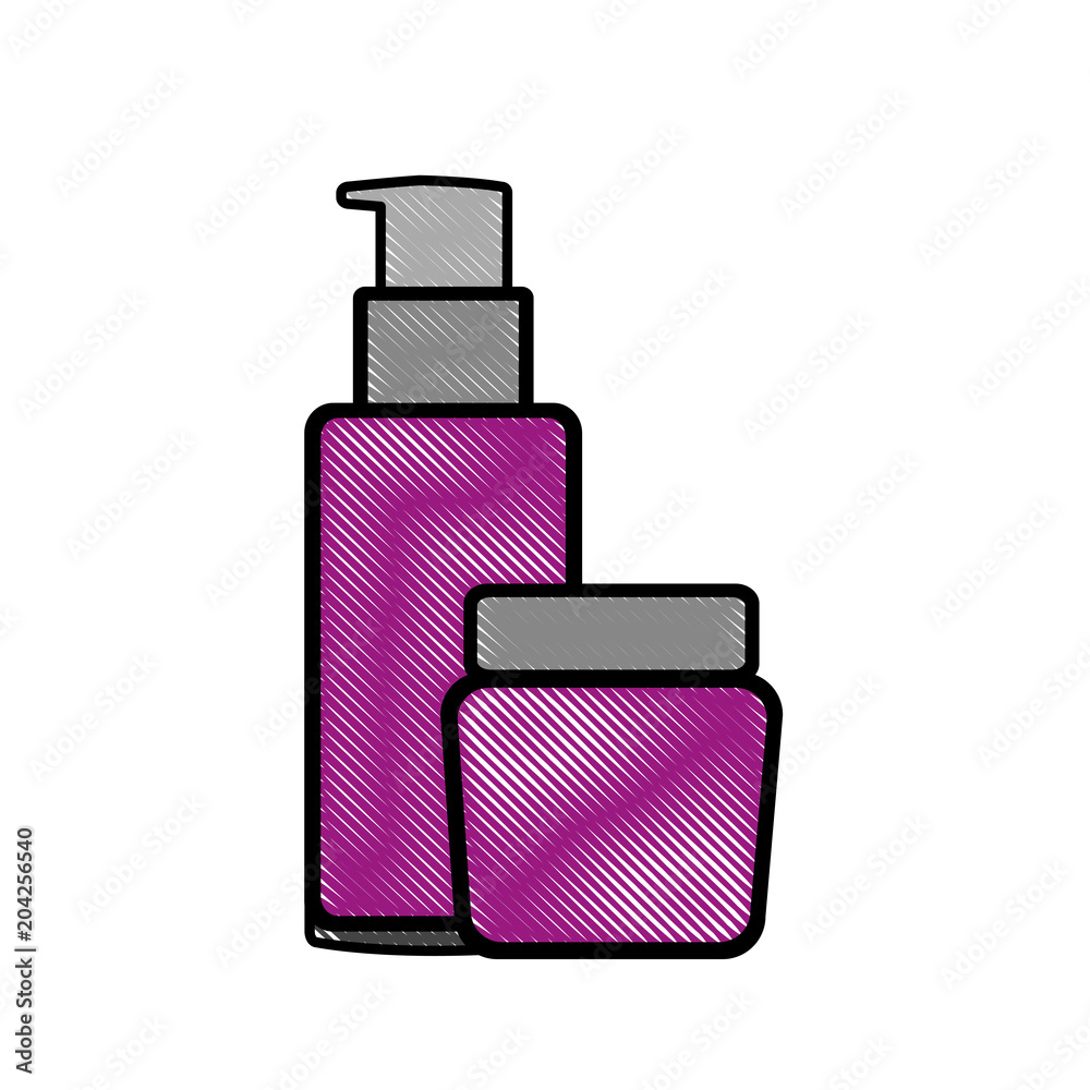 Obraz premium cosmetics packages beauty products set vector illustration drawing