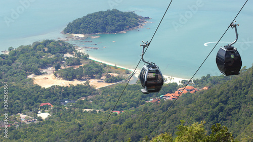 PULAU LANGKAWI, MALAYSIA - APR 8th 2015: The Langkawi Cable Car, also known as SkyCab, is one of the major attractions of the Island