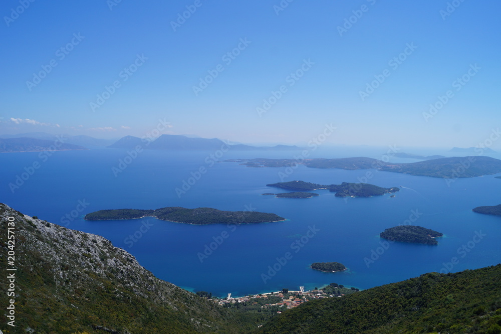 View of the islands from the top of Mount Scaros of Lefkada Island