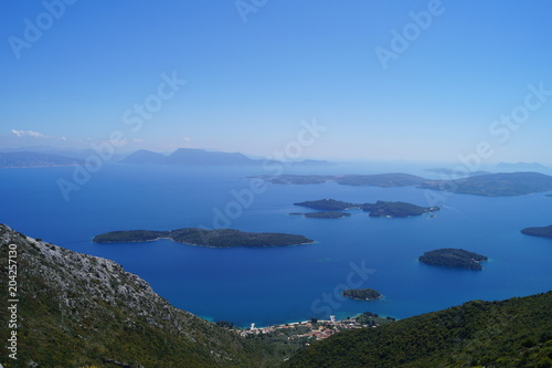 View of the islands from the top of Mount Scaros of Lefkada Island