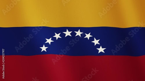 Venezuela flag waving animation. Full Screen. Symbol of the country. photo