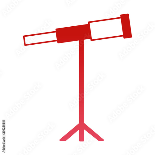 telescope science instrument optical image vector illustration red design