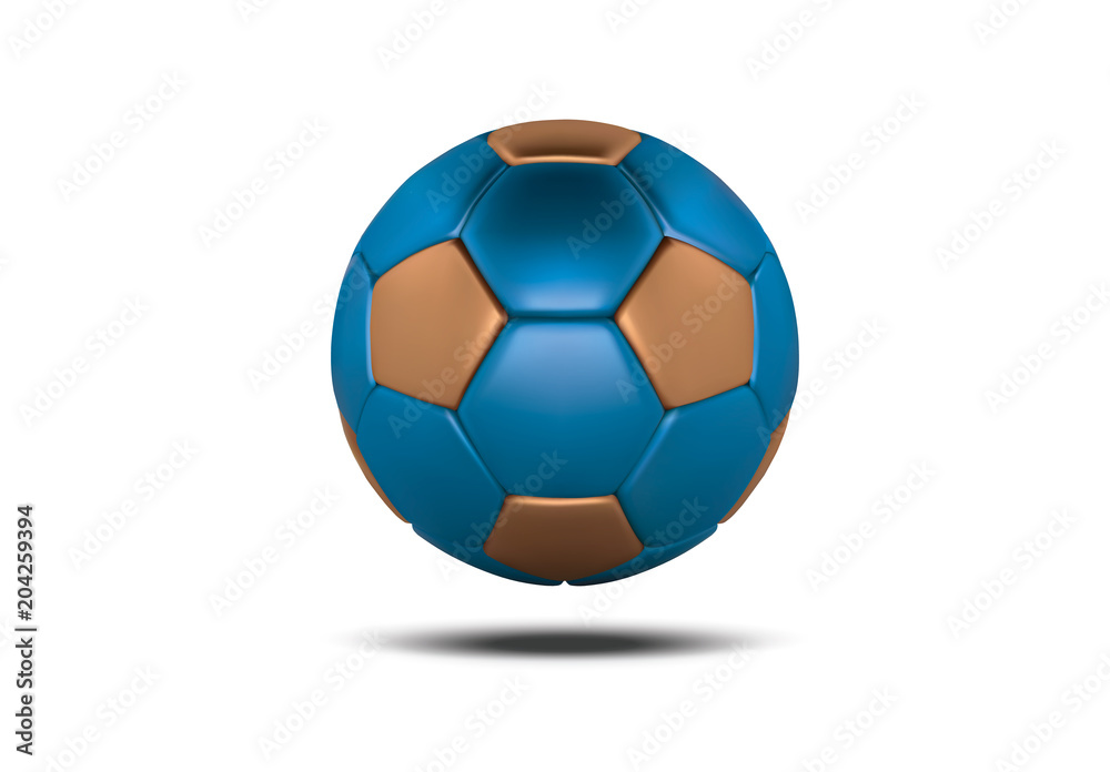 Blue Gold soccer ball on white background. Realistic 3d Blue football ball.  Bronze blue football ball Stock Vector | Adobe Stock