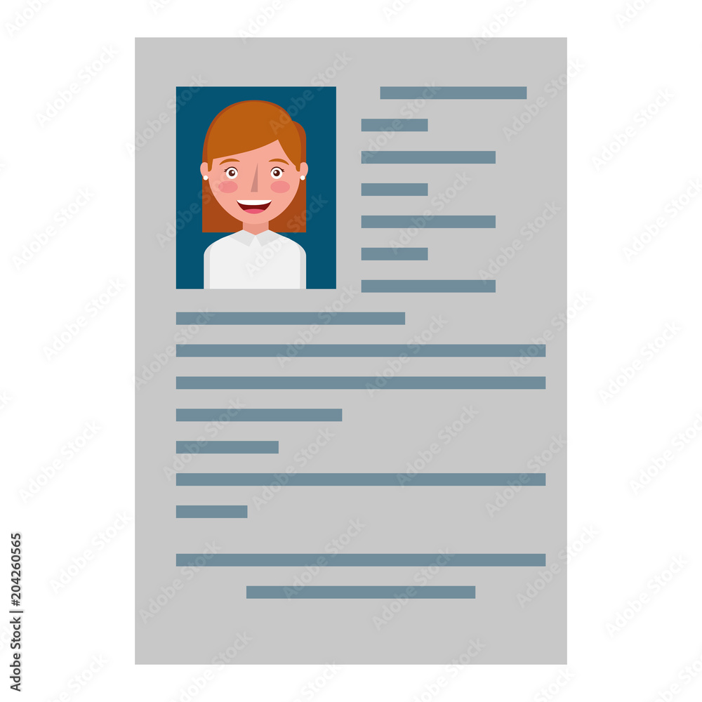 curriculum vitae with photo of woman isolated icon vector illustration design curriculum vitae with photo of woman isolated icon vector illustration design