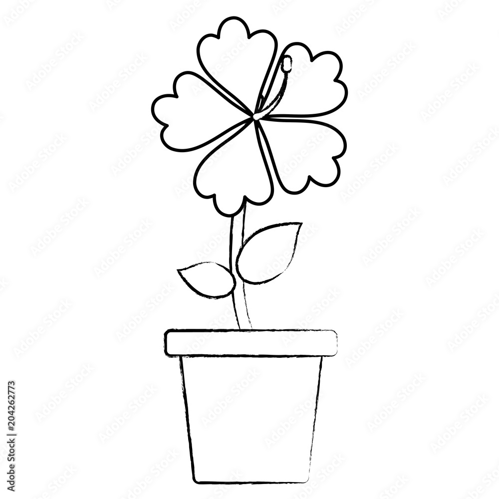 flower in a pot over white background, vector illustration flower in a pot over white background, vector illustration