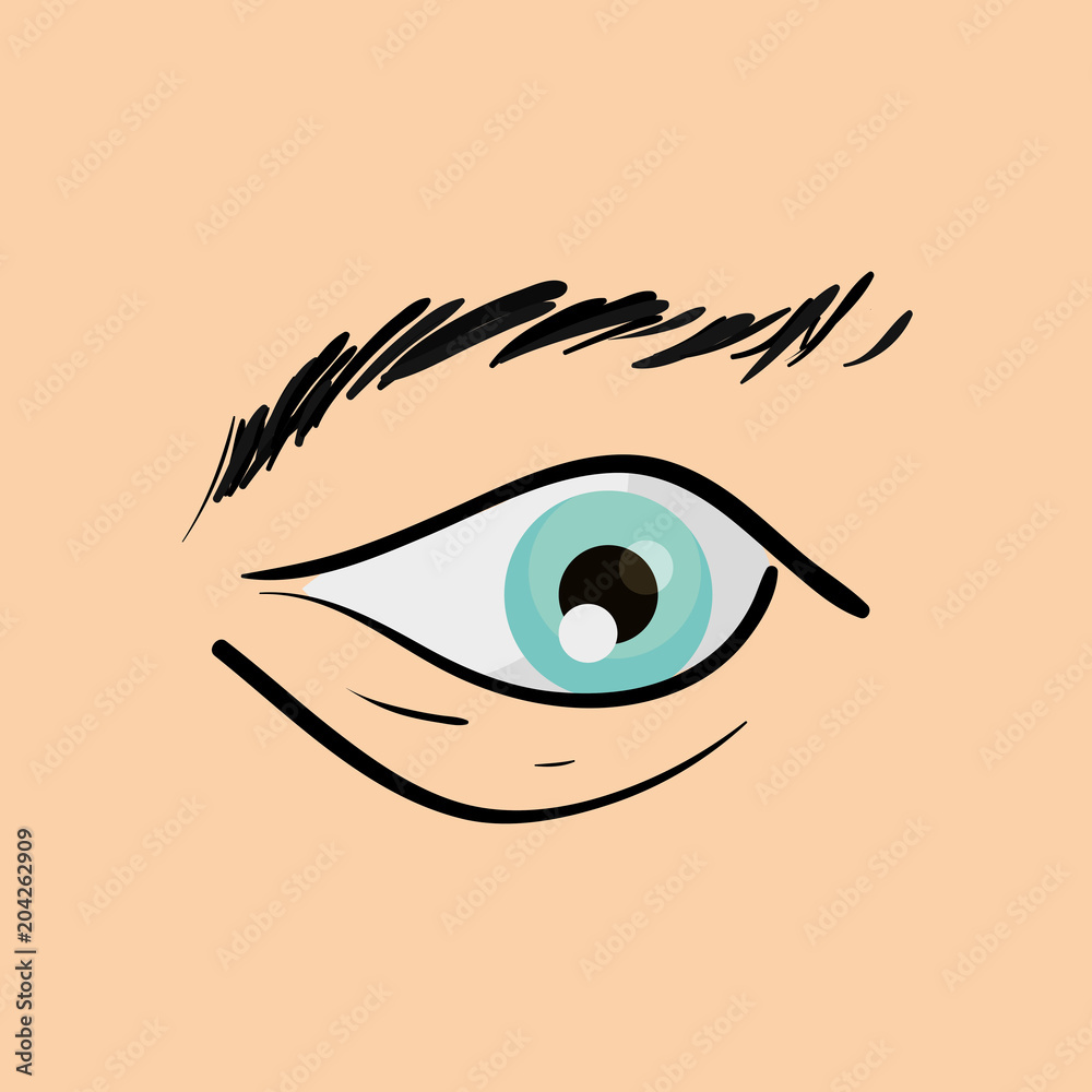 design of blue eye and eyebrow of man, vector illustration design of blue eye and eyebrow of man, vector illustration