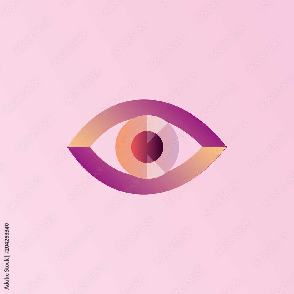 eye icon over pink background, colorful design. vector illustration