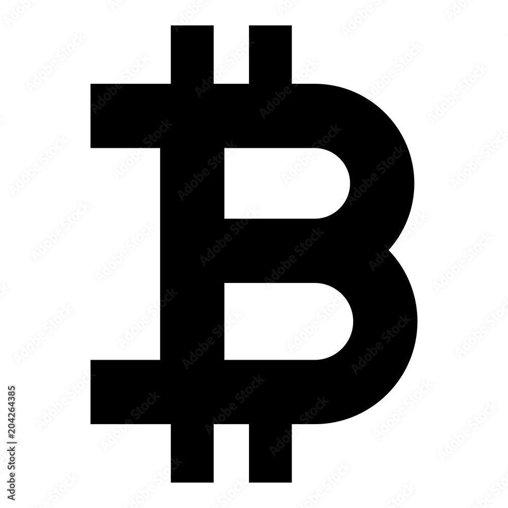 Bitcoin icon black color illustration flat style simple image Bitcoin icon black color illustration flat style simple image