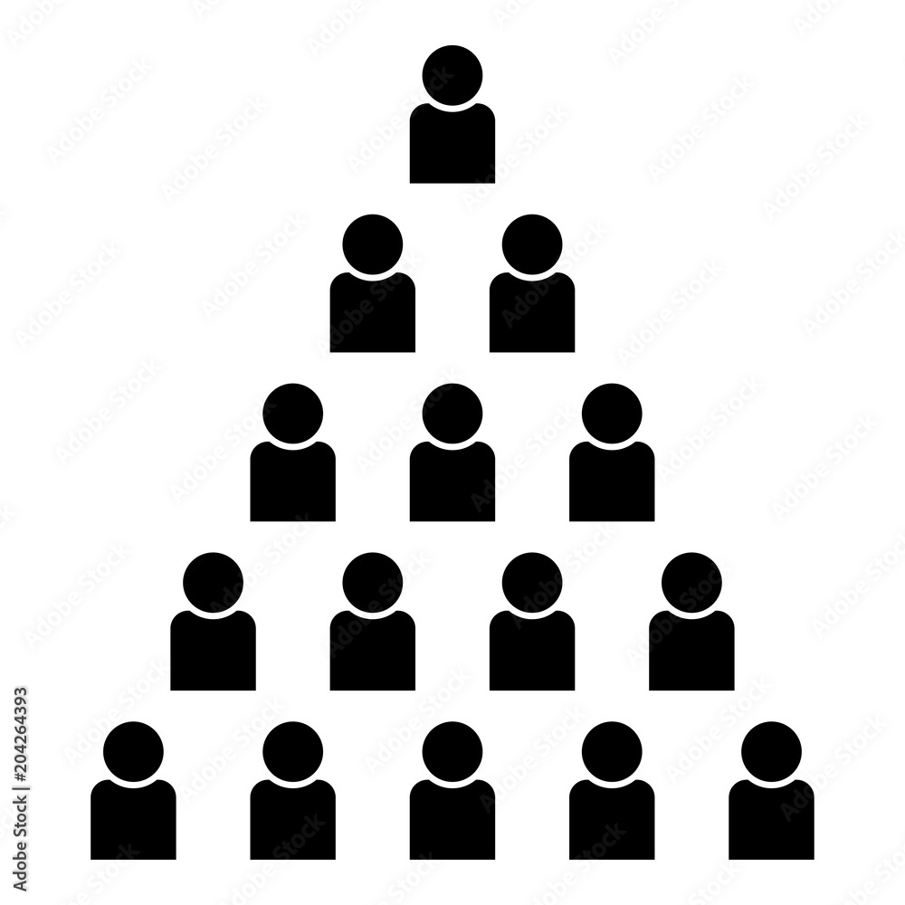 People pyramid icon black color illustration flat style simple image People pyramid icon black color illustration flat style simple image