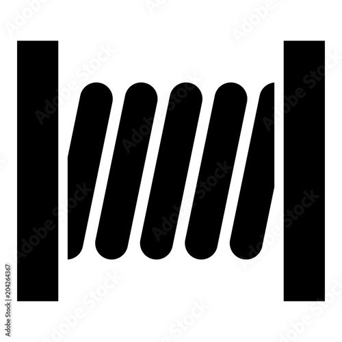 Coil with wire icon black color illustration flat style simple image