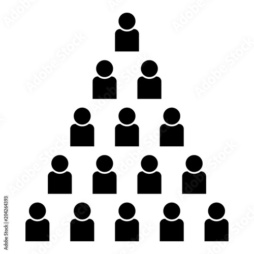 People pyramid icon black color illustration flat style simple image
