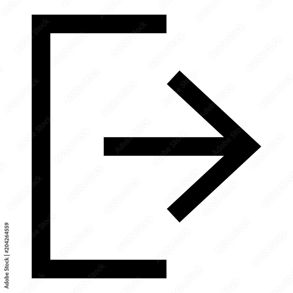 Symbol exit icon black color illustration flat style simple image Symbol exit icon black color illustration flat style simple image