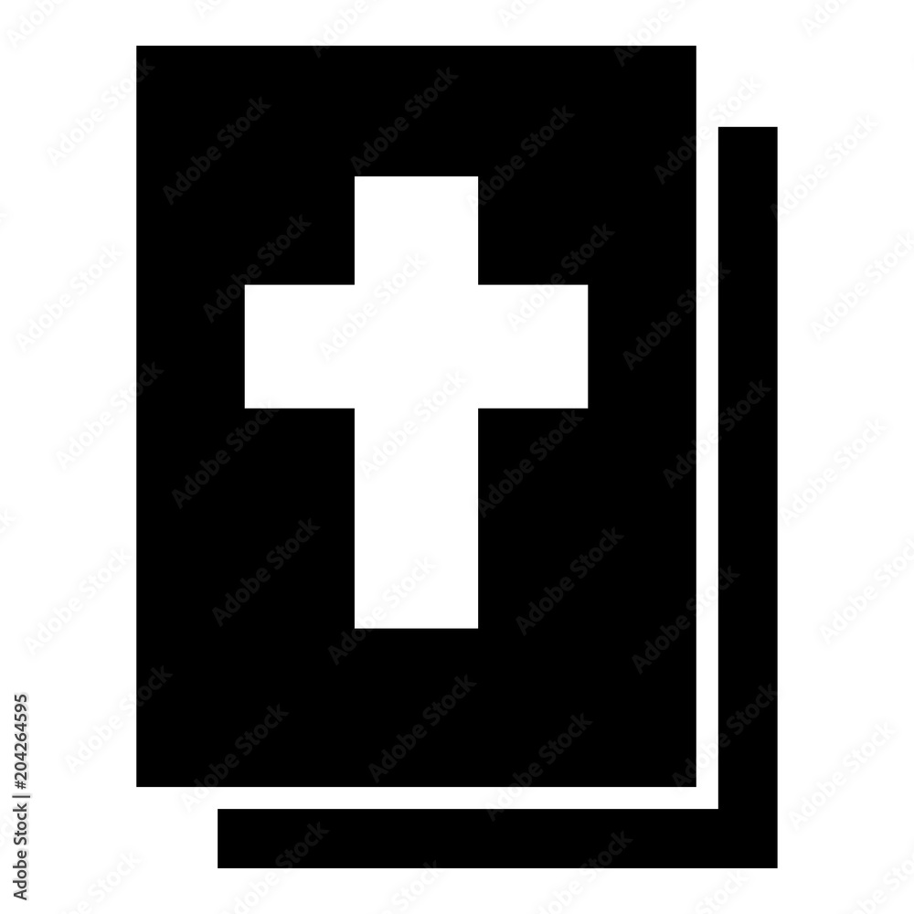 Bible icon black color illustration flat style simple image Bible icon black color illustration flat style simple image