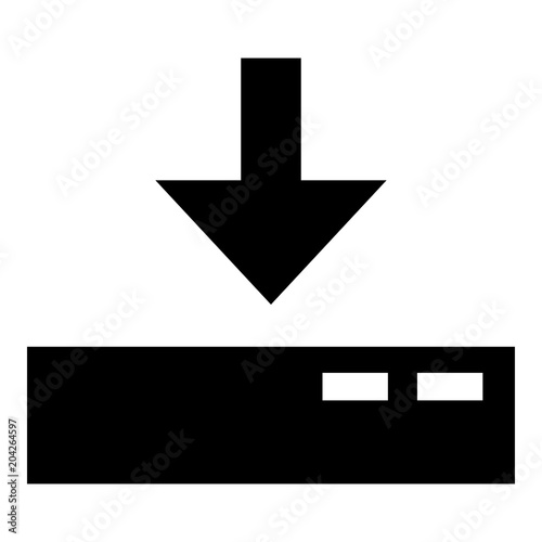 Download to server icon black color illustration flat style simple image