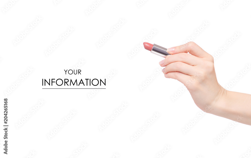The lipstick pink red in hand pattern The lipstick pink red in hand pattern