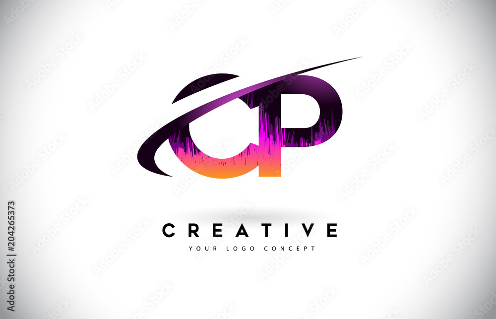 CP C P Grunge Letter Logo with Purple Vibrant Colors Design. Creative grunge vintage Letters Vector Logo CP C P Grunge Letter Logo with Purple Vibrant Colors Design. Creative grunge vintage Letters Vector Logo