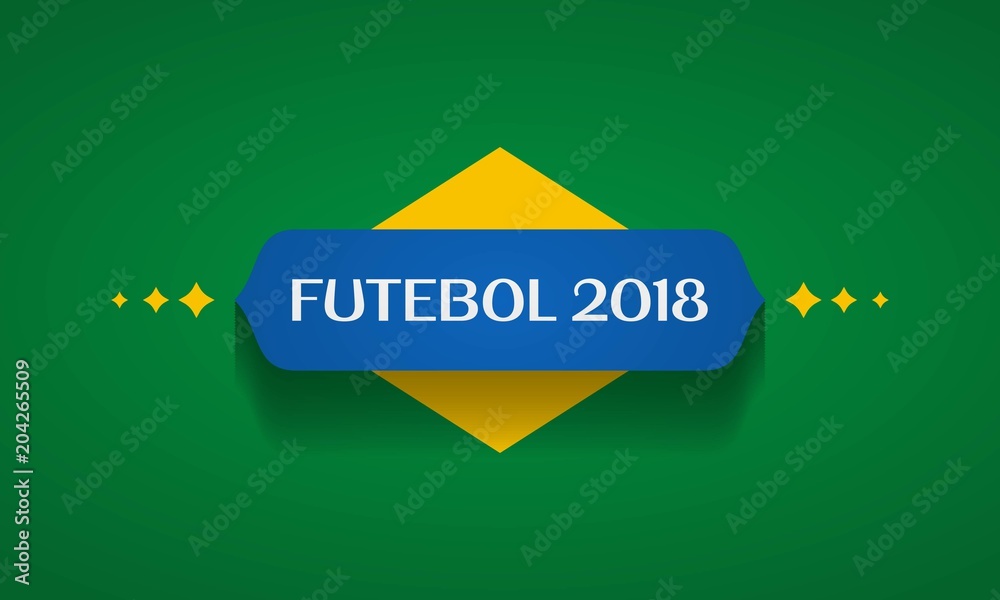 Plano de fundo futebol na Russia com etiqueta vermelha e azul. Elementos florais com taça dourada, partida de jogo, países do torneio internacional de esporte. Tendência de 2018