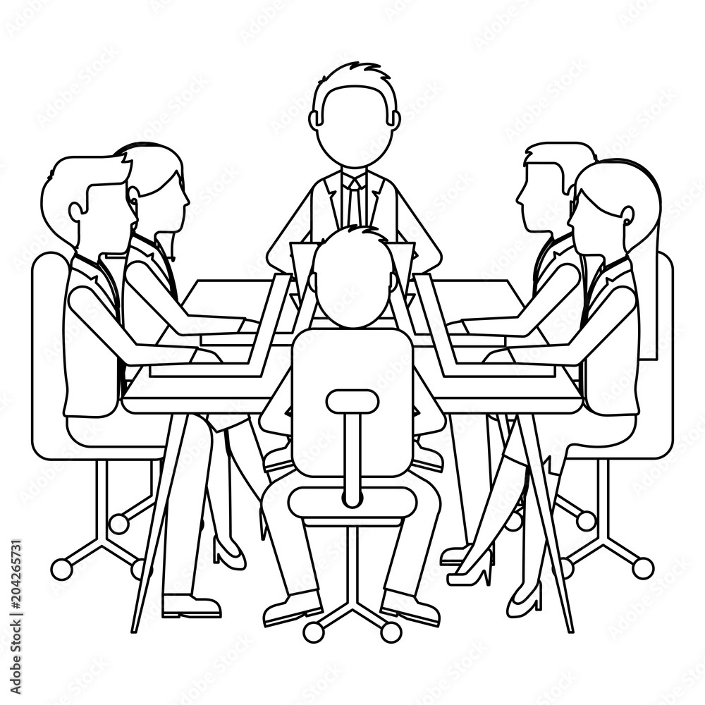 group business people isolated icon vector illustration design