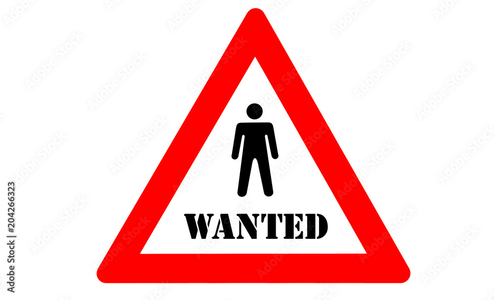 Wanted symbol warning triangle Wanted symbol warning triangle