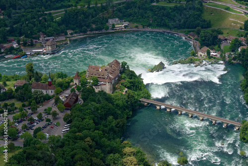 Luftaufnahme des Rheinfalls bei Schaffhausen (Schweiz) photo