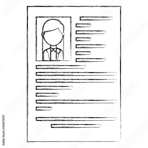 curriculum vitae with photo of woman isolated icon vector illustration design