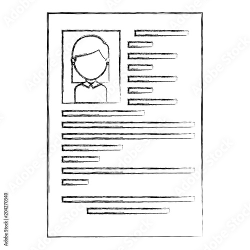 curriculum vitae with photo of woman isolated icon vector illustration design