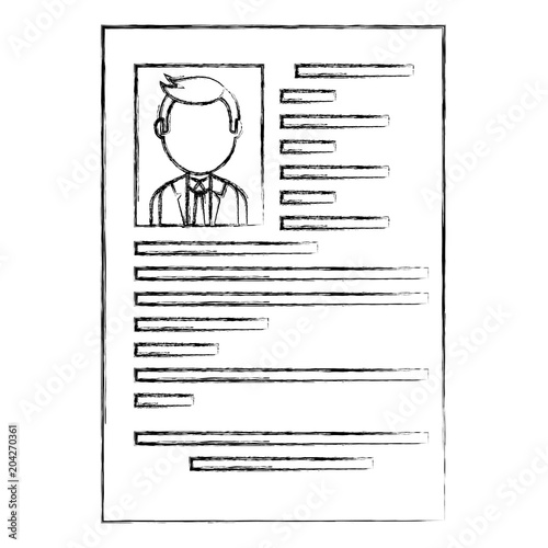 curriculum vitae with photo of man isolated icon vector illustration design