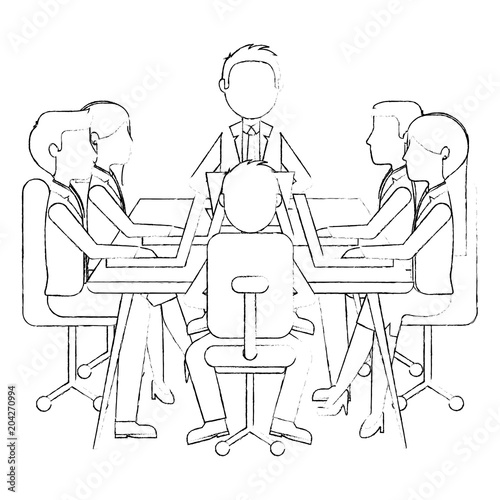 group business people isolated icon vector illustration design
