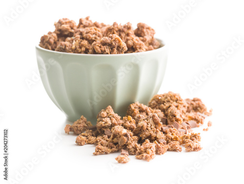 The chocolate granola breakfast cereals.