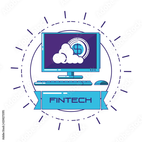 financial technology set icons vector illustration design