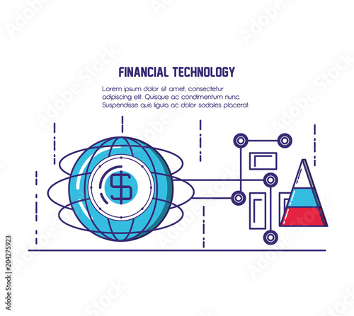 financial technology set icons vector illustration design