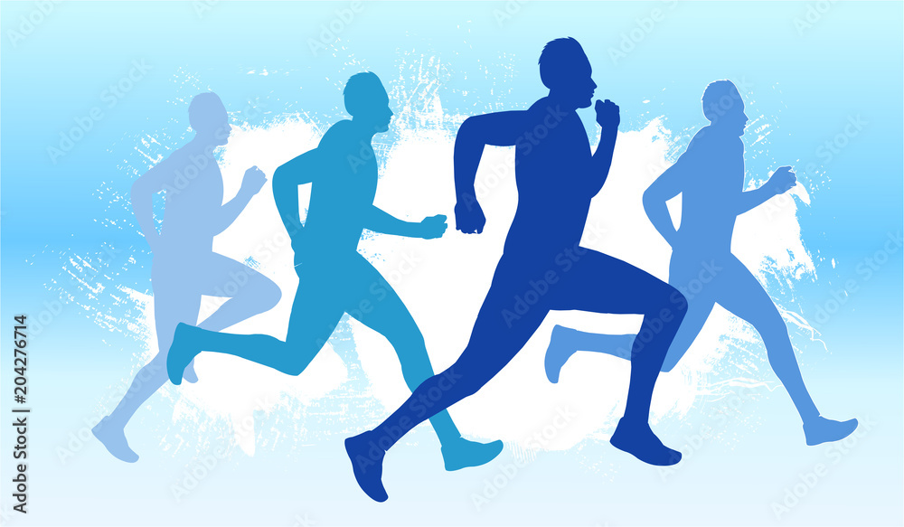 Running race competition silhouette Running race competition silhouette
