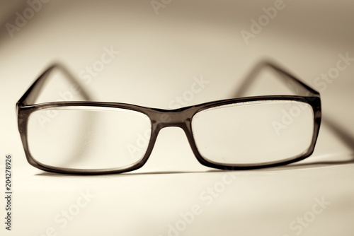 glasses on a gray background