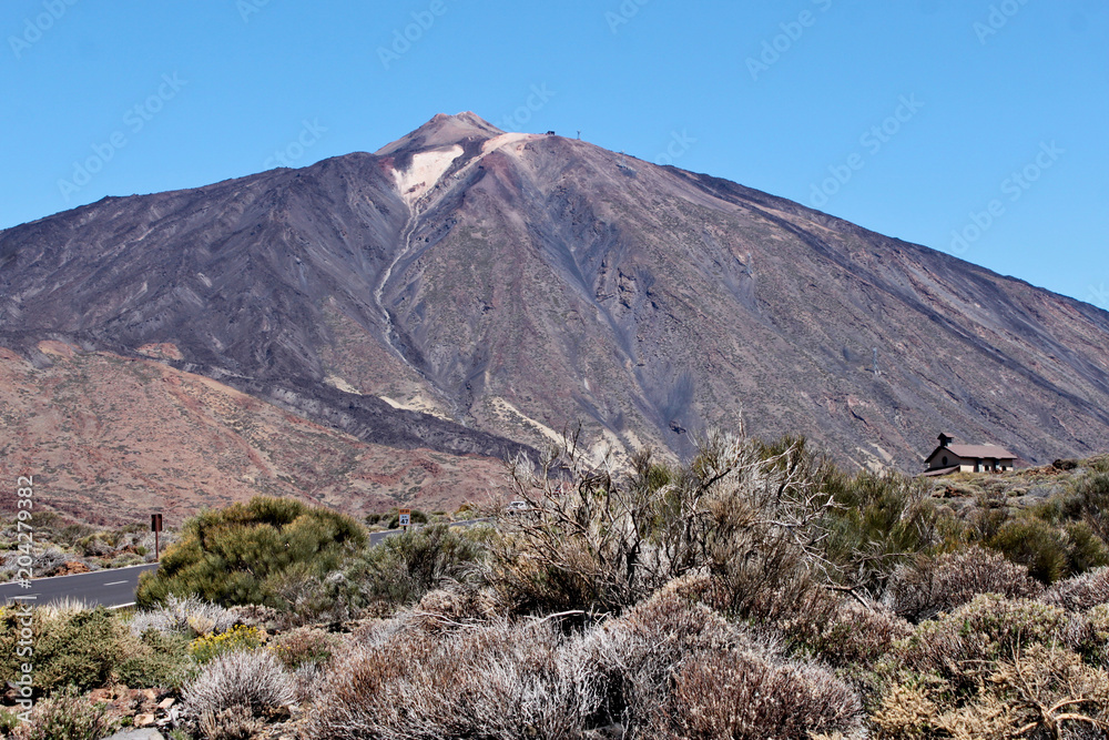Mount Teide- volcano on Tenerife in the Canary Islands; the summit 3718m is the highest point in Spain. With the Teide National park was named a World Heritage Site by UNESCO.