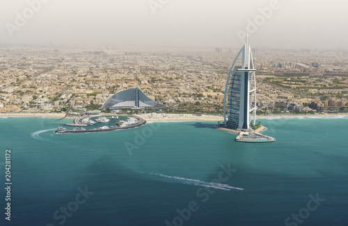 Fotografie, Obraz Skyline of Dubai from the sea.
