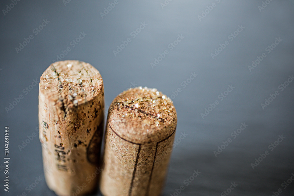 wine corks with tartar crystals