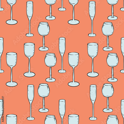 Wineglasses Seamless Pattern