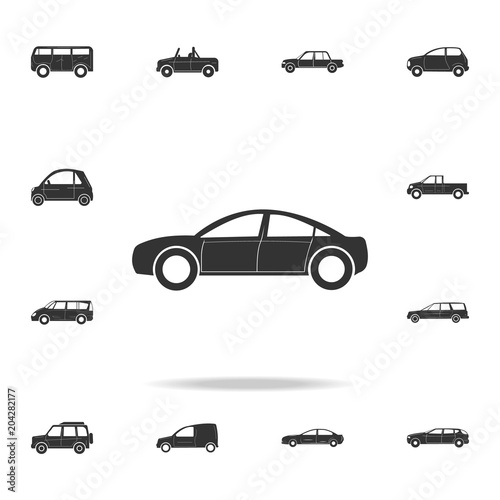 Small hatchback icon. Detailed set of cars icons. Premium graphic design. One of the collection icons for websites, web design, mobile app