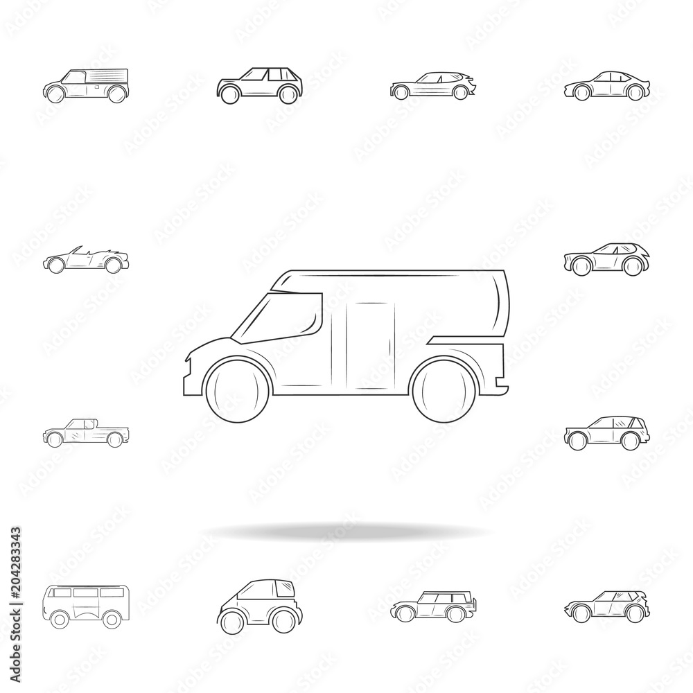 van line icon. Detailed set of cars icons. Premium graphic design. One of the collection icons for websites, web design, mobile app van line icon. Detailed set of cars icons. Premium graphic design. One of the collection icons for websites, web design, mobile app