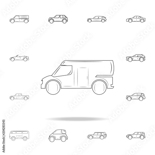 van line icon. Detailed set of cars icons. Premium graphic design. One of the collection icons for websites, web design, mobile app
