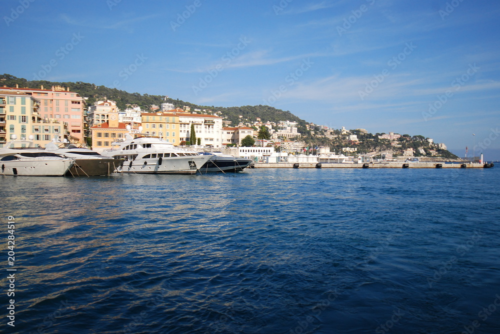 Port of Nice; Promenade des Anglais; sea; sky; water; coast Port of Nice; Promenade des Anglais; sea; sky; water; coast