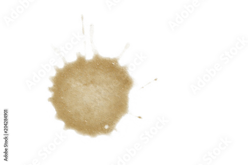 brown paint stain. drop on paper